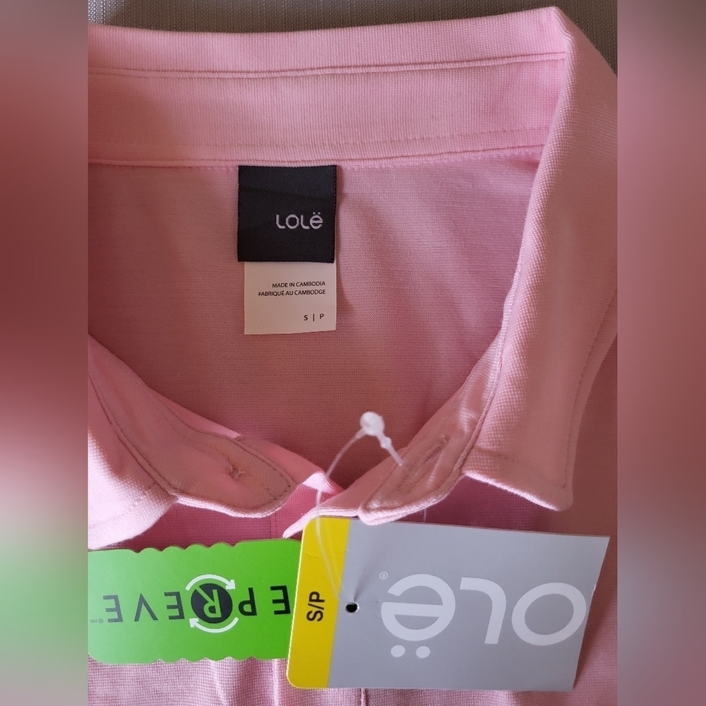 Lole Mens Light Pink Polo Shirt, Size Small - Picture 3 of 6
